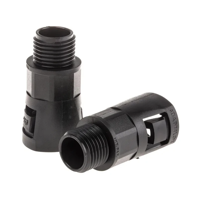 Adaptaflex Conduit Fitting, 16 mm Nominal Size, M16 Thread, Polyamide 66, Black, IP66, Pack of 7TCA296000R0350 AL16/M16/A/BL