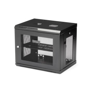 StarTech.com 9U Wall-Mount Server Cabinet, Steel, Black, Opaque Door, 600 x 450 x 511 mm, 90kg Max Load RK9WALM
