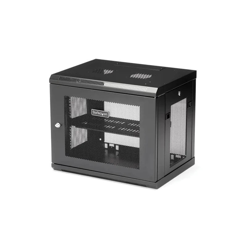 StarTech.com 9U Wall-Mount Server Cabinet, Steel, Black, Opaque Door, 600 x 450 x 511 mm, 90kg Max Load RK9WALM