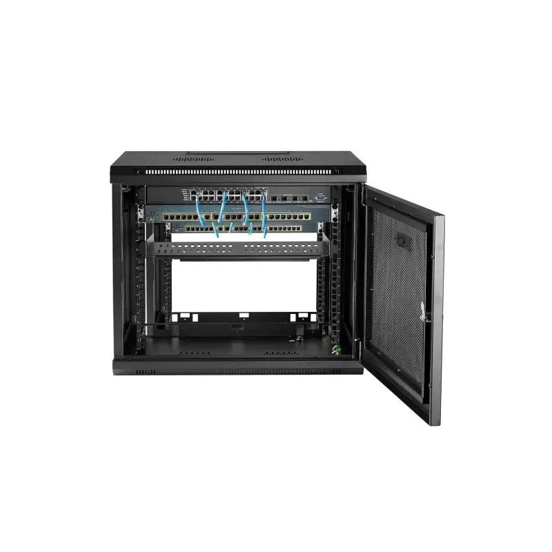 StarTech.com 9U Wall-Mount Server Cabinet, Steel, Black, Opaque Door, 600 x 450 x 511 mm, 90kg Max Load RK9WALM