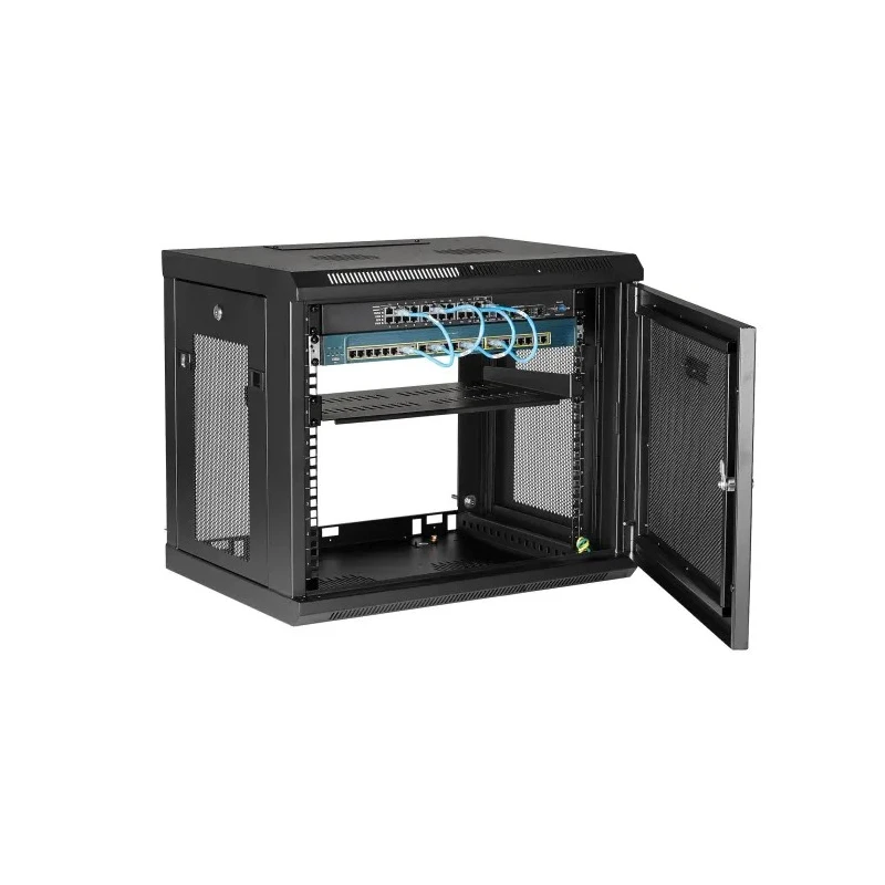 StarTech.com 9U Wall-Mount Server Cabinet, Steel, Black, Opaque Door, 600 x 450 x 511 mm, 90kg Max Load RK9WALM