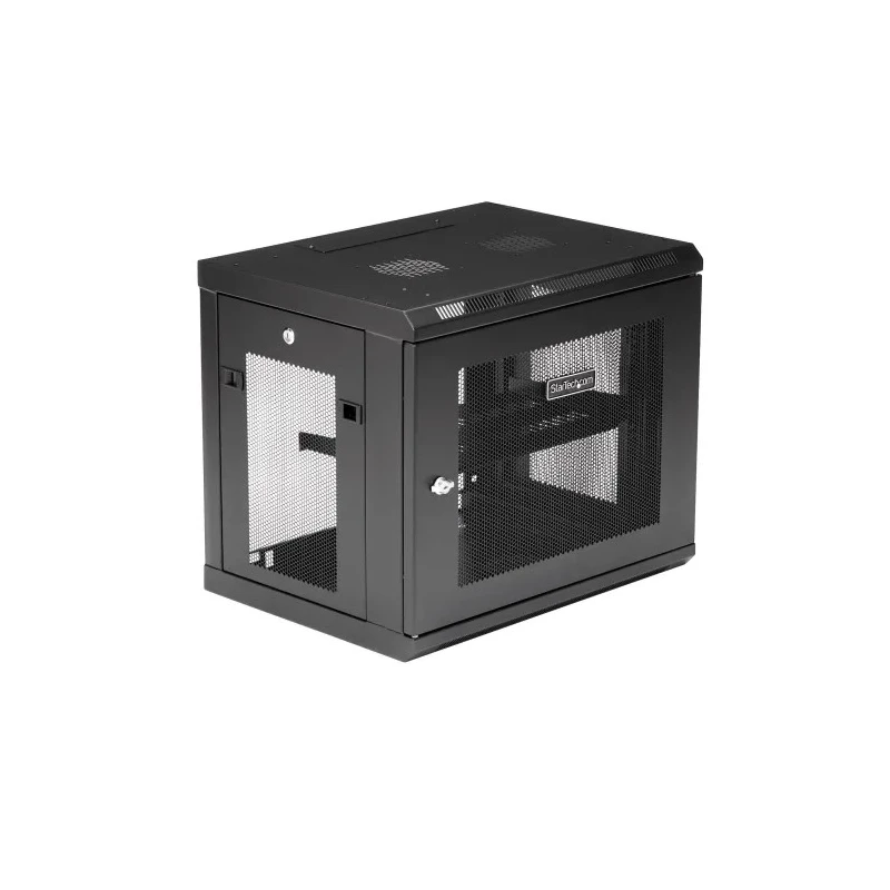 StarTech.com 9U Wall-Mount Server Cabinet, Steel, Black, Opaque Door, 600 x 450 x 511 mm, 90kg Max Load RK9WALM