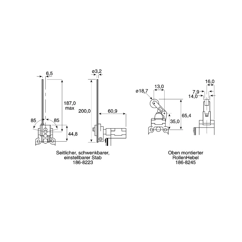 Honeywell GLA Series Roller Lever Limit Switch DPDT IP67 Die Cast Zinc Epoxy Coated Housing 600V AC 6A GLAC01D