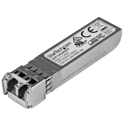 StarTech.com LC Multimode Fibre SFP Transceiver Module, Full Duplex, 10Gbps, 850nm, LC Interface, SFP10GSRSST
