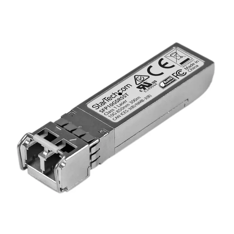 StarTech.com LC Multimode Fibre SFP Transceiver Module, Full Duplex, 10Gbps, 850nm, LC Interface, SFP10GSRSST