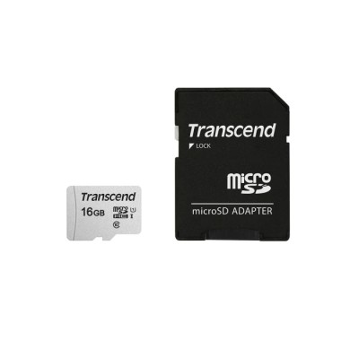 Transcend MicroSD Card 16GB Class 10 TLC -25°C to 85°C TS16GUSD300S-A
