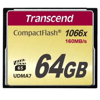 Transcend Compact Flash Card 64GB MLC, 1000x Speed, 160MB/s Read, 120MB/s Write TS64GCF1000