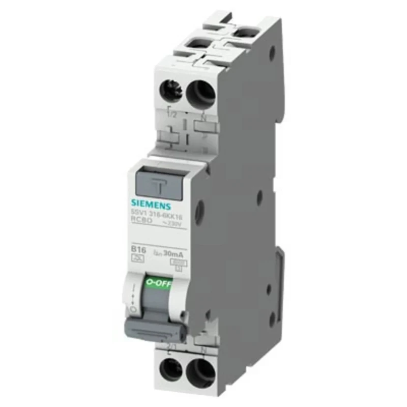 Siemens Residual Current Circuit Breaker with Overload Protection, 13A, 1-Pole, 30mA Trip Sensitivity, DIN 5SV1316-6KK13