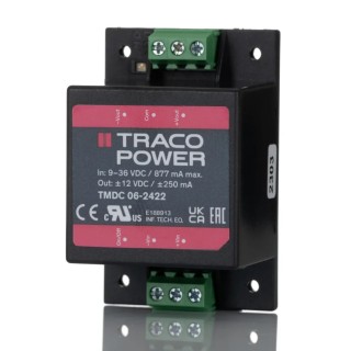 TRACOPOWER DC/DC Converter 12V/36V Input, Dual Output, Chassis Mount, 6W, TMDC 06-2422