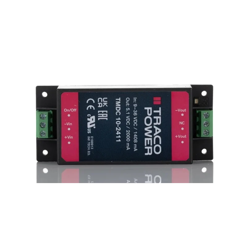 TRACOPOWER DC/DC Converter 5.1V Output, 9–36V Input, Chassis Mount, 10W, High EMC Protection TMDC 10-2411
