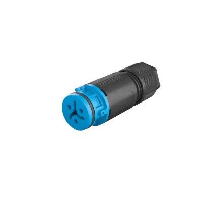 Wieland RST 08i2/3 Series Cable Circular Connector Female Screw, 3-Pole, 8A, 250/400V, IP66/IP68/IP69, Blue 41.031.3043.9