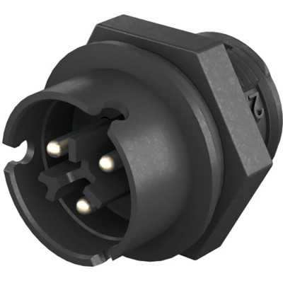 Wieland Panel Mount Circular Connector, Male Screw, 3-Pole, 8A, 250/400V, IP66/IP68/IP69, RST 08i2/3 Series 41.032.4043.9