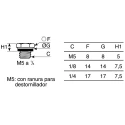 Legris Brass Blanking Plug Metric M5 x 0.8, 14mm OD, Chemical Resistant, CNOMO, Series 0220 0220 19 00