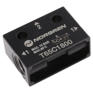 Norgren Pneumatic Logic Controller OR Function, 10 Bar, 2 Inputs, Female Thread, T65C1800