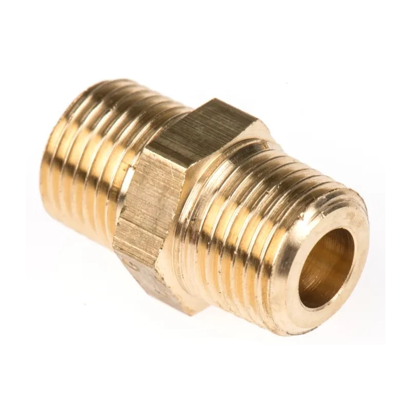 Legris 121 Series Brass Male Pneumatic Fitting, R 1/8 Inch, Nickel Finish 721-353