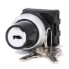 RS PRO RSEG 2-position Key Switch Head, Spring Return, 22 mm Cutout, IP65, Panel Mounted, 188-1150