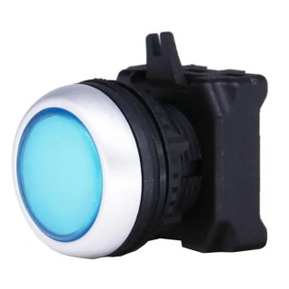 RS PRO RSEG Series Blue Spring Return Push Button Head, 22 mm Cutout, IP65, Blue, Plastic, 188-1141