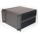 RS PRO 6U 19-Inch Rack Mount Case HS Extruded Aluminium, 465x425x262 mm, IP30, Black 188-1327