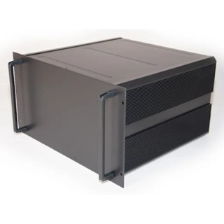 RS PRO 6U 19-Inch Rack Mount Case HS Extruded Aluminium, 465x425x262 mm, IP30, Black 188-1327