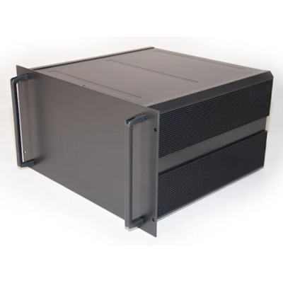 RS PRO 6U 19-Inch Rack Mount Case HS Extruded Aluminium, 465x425x262 mm, IP30, Black 188-1327