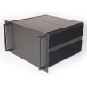 RS PRO 6U 19-Inch Rack Mount Case HS Extruded Aluminium, 465x425x262 mm, IP30, Black 188-1327