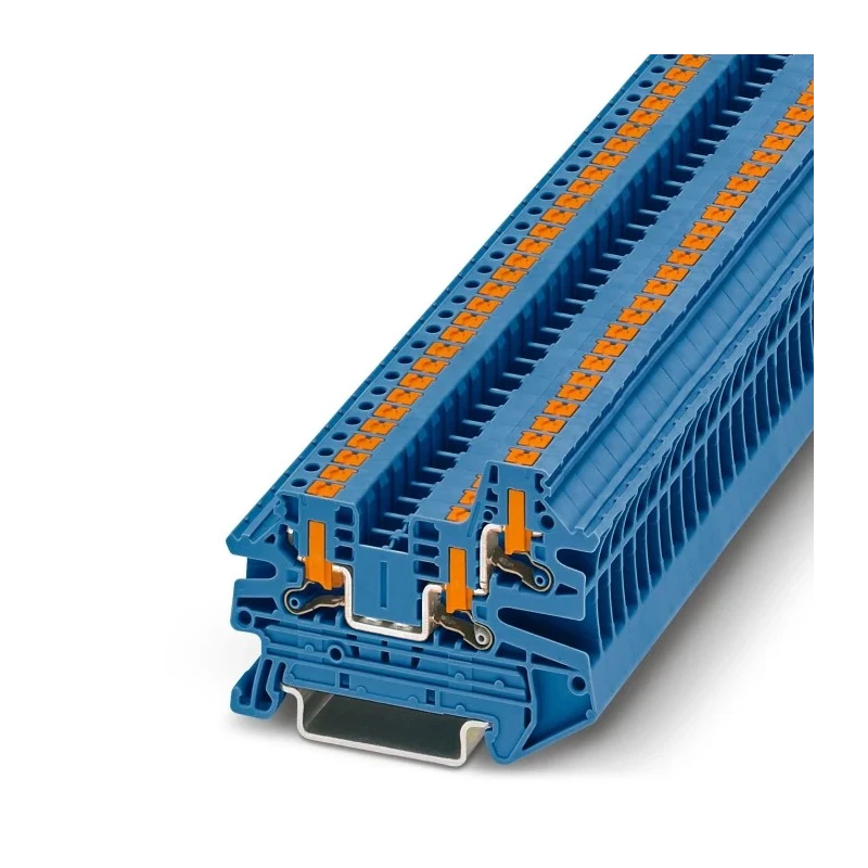 Phoenix Contact Feed Through Terminal Block, 5.2mm Pitch, 800V, Blue, Push-in, PTV Series 1078971