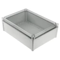 Fibox SOLID PC Series Polycarbonate Electrical Enclosure, Grey Transparent Lid, IP67, IK09/IK08, 378x278x130 mm, 