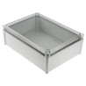 Fibox SOLID PC Series Polycarbonate Electrical Enclosure, Grey Transparent Lid, IP67, IK09/IK08, 378x278x130 mm,