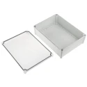 Fibox SOLID PC Series Polycarbonate Electrical Enclosure, Grey Transparent Lid, IP67, IK09/IK08, 378x278x130 mm, 