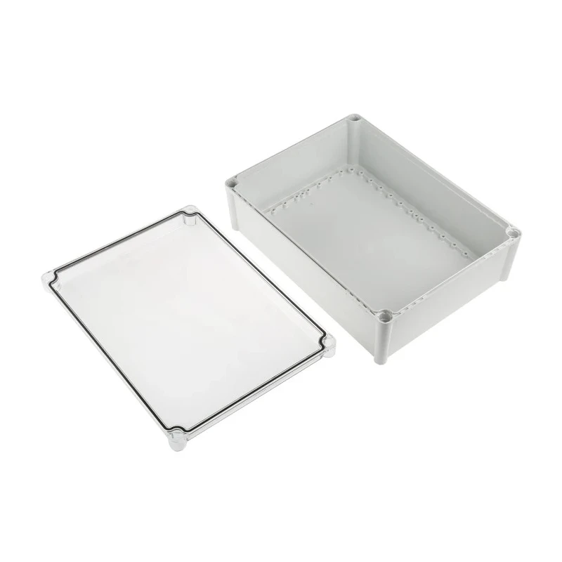 Fibox SOLID PC Series Polycarbonate Electrical Enclosure, Grey Transparent Lid, IP67, IK09/IK08, 378x278x130 mm, 