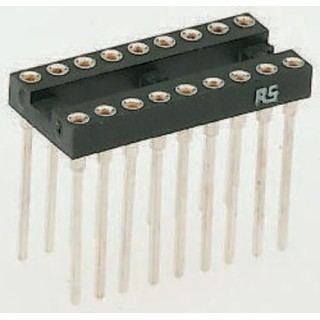 Winslow W30600 Series 2.54 mm Pitch Vertical 24 Way Through Hole Turned Pin Open Frame DIL Socket 5A W30624T3RC
