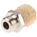 Legris Sintered Bronze and Brass Pneumatic Silencer, Threaded G, 1/4 G Connection, 12 Bar, 150°C Max, 0672 Series 724-942