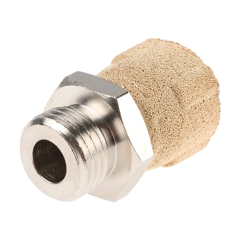 Legris Sintered Bronze and Brass Pneumatic Silencer, Threaded G, 1/4 G Connection, 12 Bar, 150°C Max, 0672 Series 724-942
