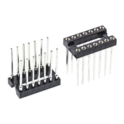 Winslow W30600 Series 2.54 mm Pitch Vertical 14 Way Through Hole Turned Pin Open Frame DIL Socket 5A W30614T3RC