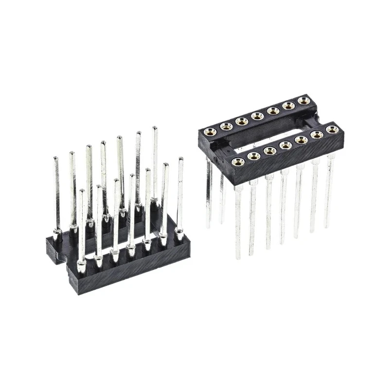 Winslow W30600 Series 2.54 mm Pitch Vertical 14 Way Through Hole Turned Pin Open Frame DIL Socket 5A W30614T3RC