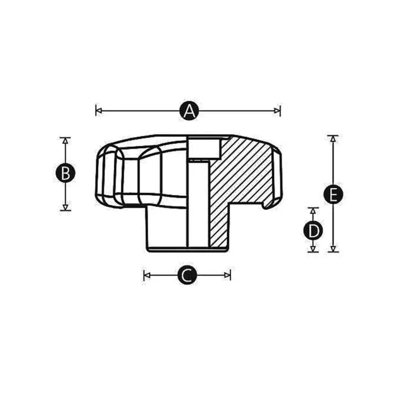 RS PRO Black Two Part Clamping Knob, M6 Thread, Multiple Lobes, Polypropylene & TPE, Brass Insert 188-3440