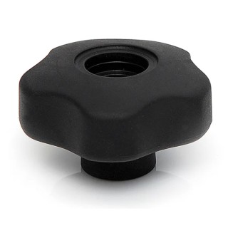 RS PRO Clamping Knob, Black Polypropylene, Multiple Lobes, Threaded Through Hole, Brass Insert, 50 mm Diameter 188-3464
