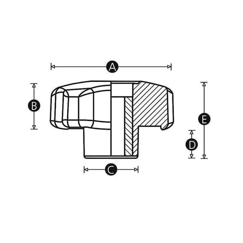 RS PRO Clamping Knob, Black Polypropylene, Multiple Lobes, Threaded Through Hole, Brass Insert, 50 mm Diameter 188-3464