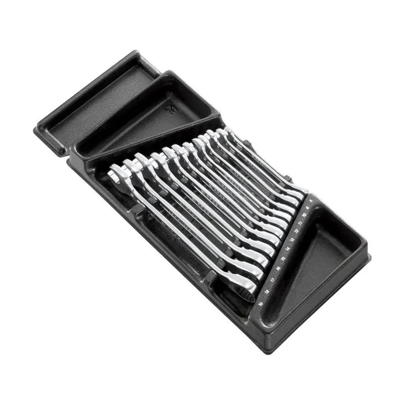 Facom Combination Spanner Set 12 Pieces 8–19 mm Ratcheting, MOD.467BJ12PB