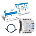 Eaton easyE4 Series Starter Kit, 8 Digital Inputs, 4 Relay Outputs, 100–240V AC/DC, DIN Rail, Ethernet, Display, 