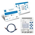 Eaton easyE4 Series Starter Kit, 8 Digital Inputs, 4 Relay Outputs, 100–240V AC/DC, DIN Rail, Ethernet, Display, 
