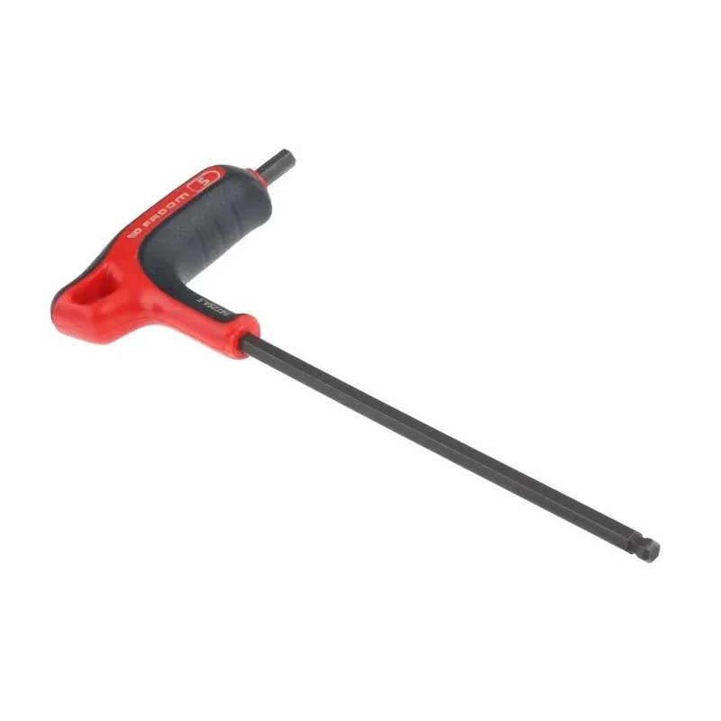 Facom T-Handle Metric Hex Key 5 mm Carbon Silicon Steel, Phosphate/Polished Finish 240 mm 84TZSA.5