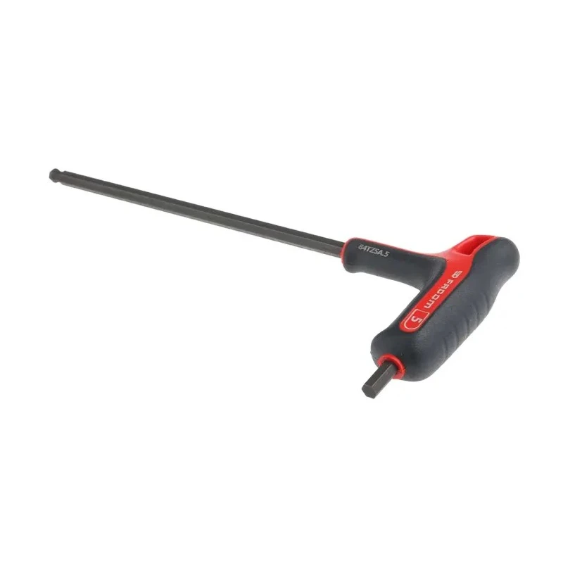 Facom T-Handle Metric Hex Key 5 mm Carbon Silicon Steel, Phosphate/Polished Finish 240 mm 84TZSA.5