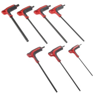 Facom 7 Piece T Hex Key Set, Hex Ball End, Sizes 3 mm–10 mm, Modular Storage Compatible MOD.84TZSA