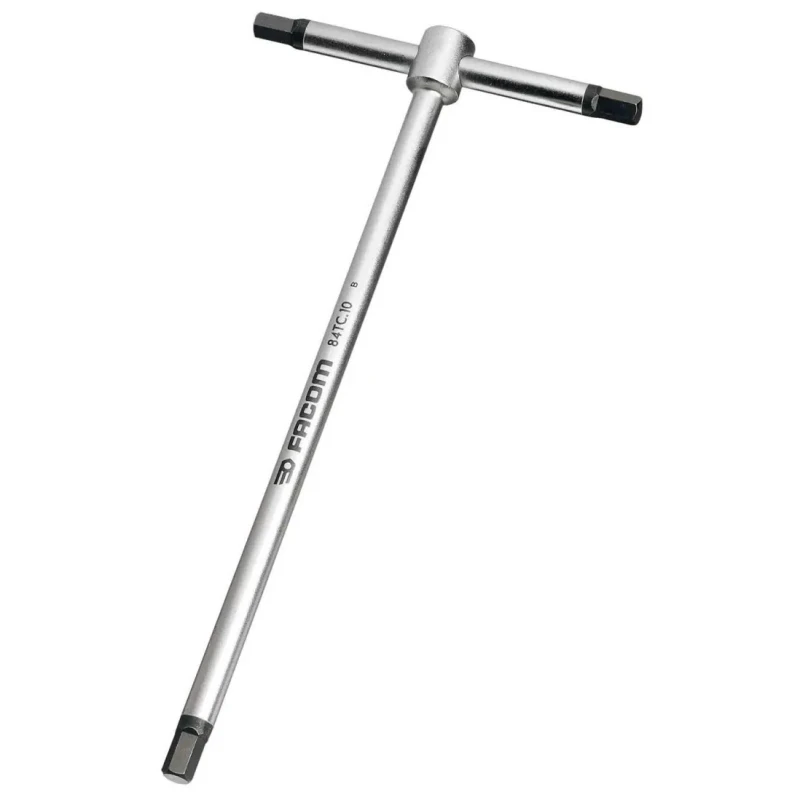 Facom T Metric Hex Key 8 mm Chrome Finish 25 mm Length T Shape 125 mm Width 84TC.8