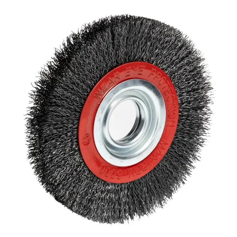 RS PRO Abrasive Wire Wheel Brush, Crimped Steel, 150 mm Diameter, 6000 rpm, Bench Grinder Compatible 188-4120
