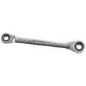 Facom Double Ended Ratchet Spanner, 1/4 in × 5/16 in, Satin Chrome, 115mm Length 64.1/4X5/16