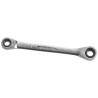 Facom Double Ended Ratchet Spanner, 1/4 in × 5/16 in, Satin Chrome, 115mm Length 64.1/4X5/16