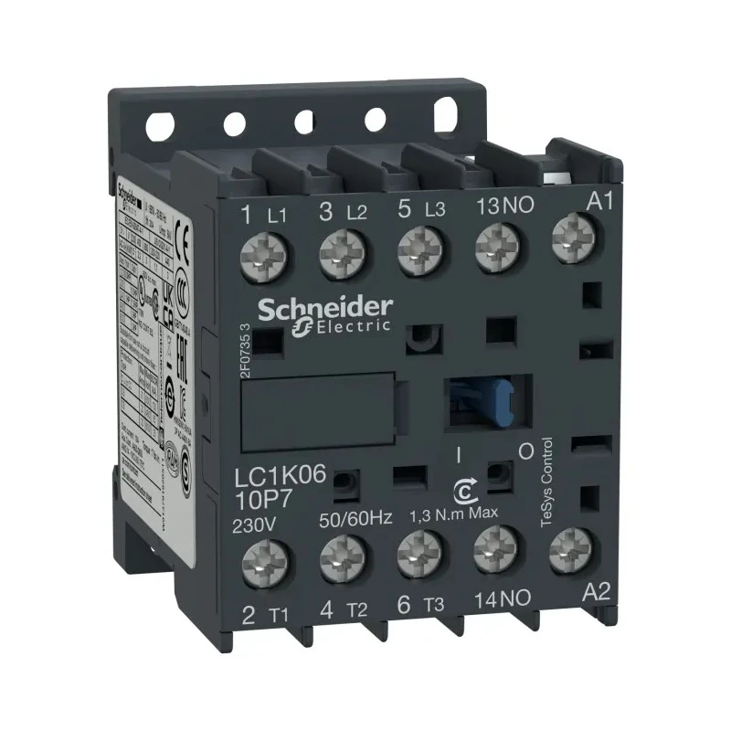 Schneider Electric TeSyS K Contactor 230V AC Coil, 3-Pole, 20A, 4 kW, 690V AC LC1K1610P7