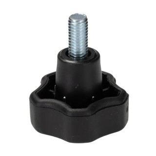 RS PRO Multiple Lobe Clamping Knob M8, Threaded Stud, 40 mm Diameter, Polypropylene and TPE-39, Zinc Plated Steel 188-3452